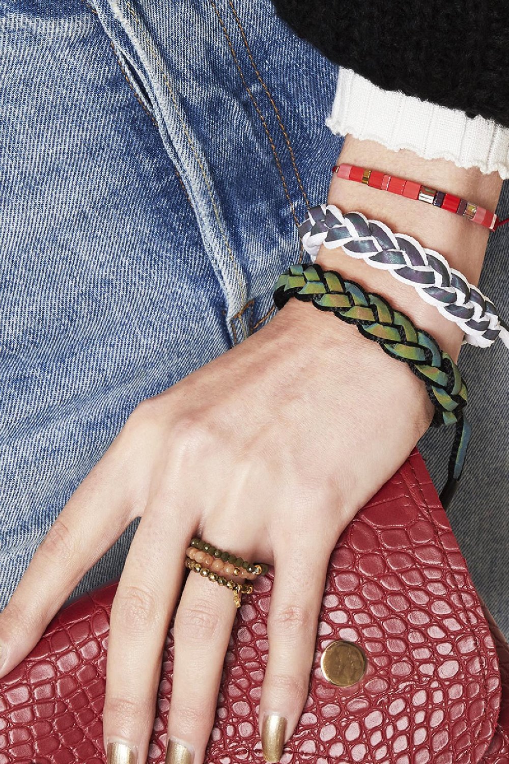 Armband Braid Grün Polyester One size Bild2