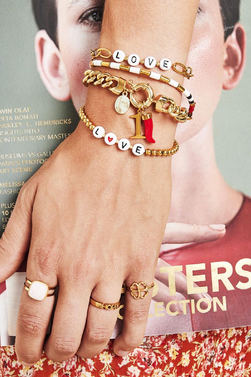 Armband Beaded Love Silber Edelstahl Bild2