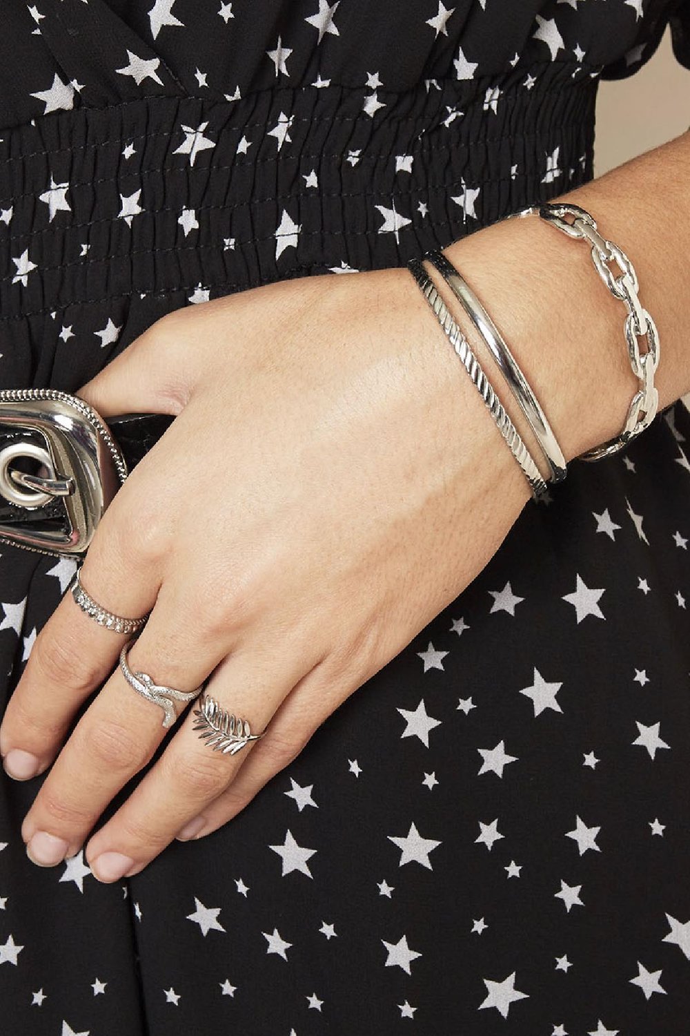 Bracelet Oval Chain Argenté Acier inoxydable One size Image2