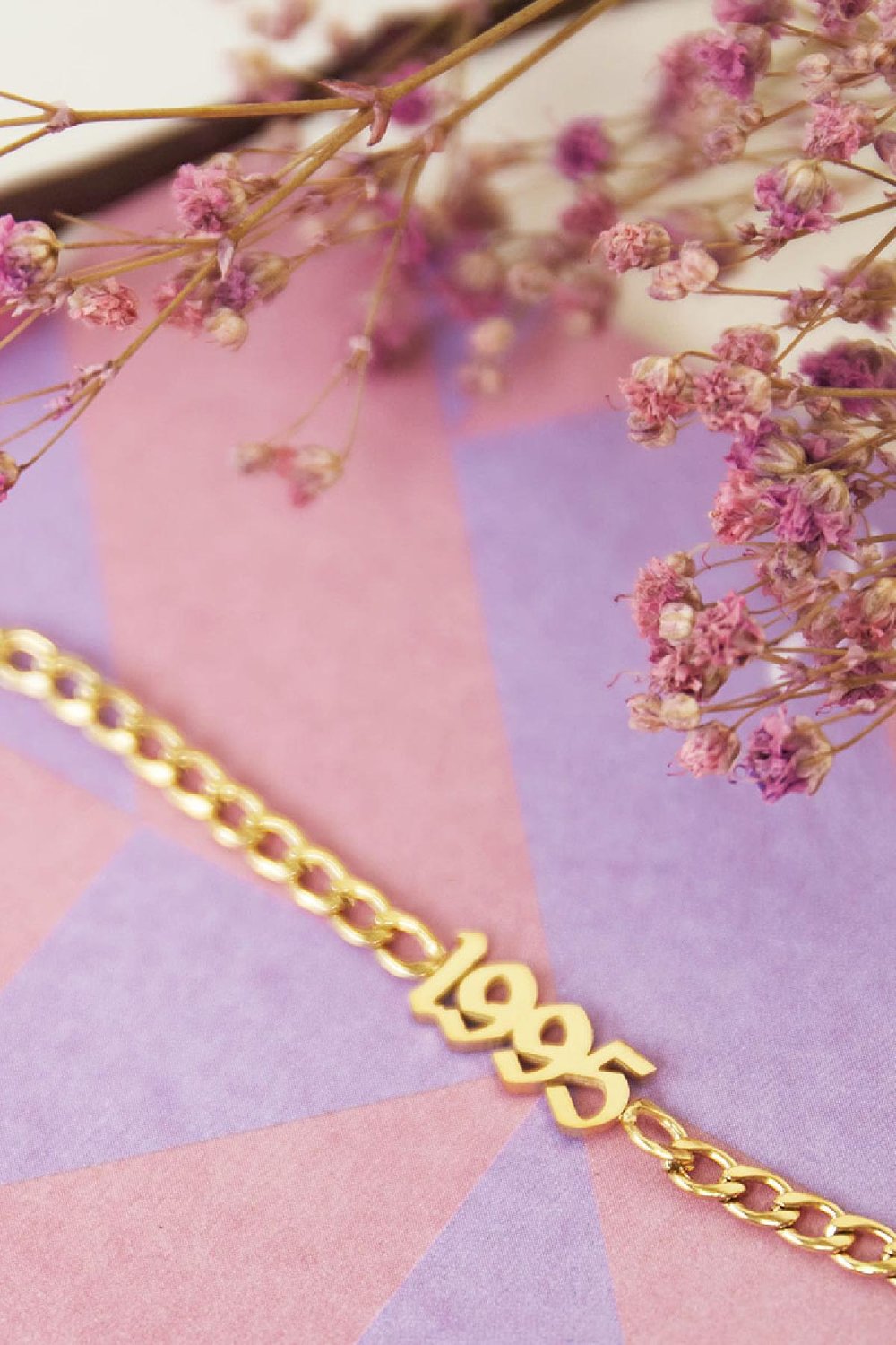 Bracelet Happy Year Of Birth - 1985 Gold Color Stainless Steel Picture2
