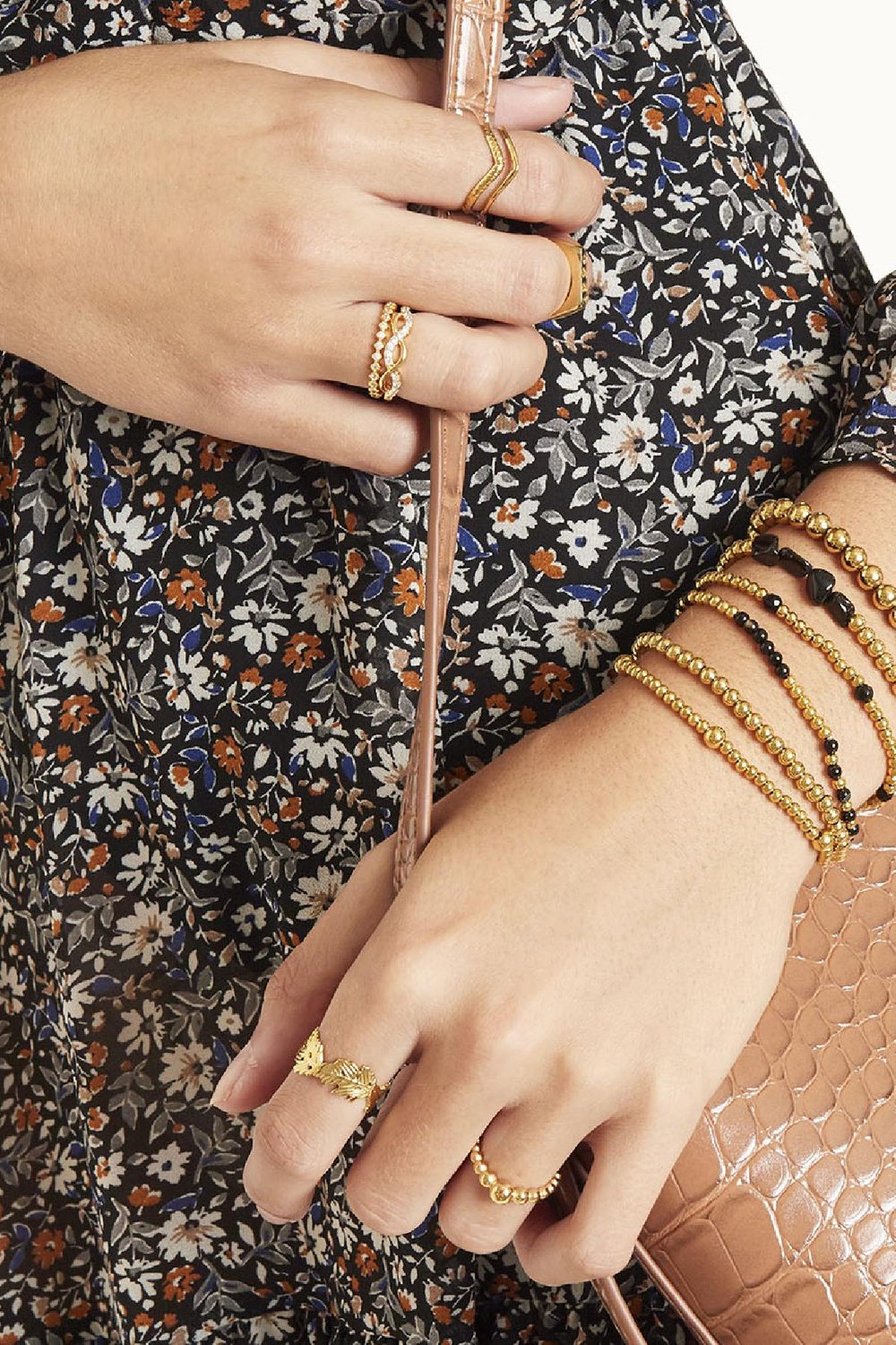 Armband Beads Spheres Goldfarbe Edelstahl Bild4