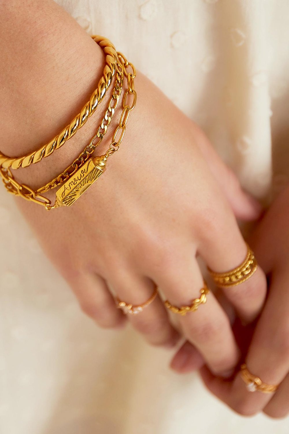 Pulsera Colgante Amour Plata Acero inoxidable Imagen2