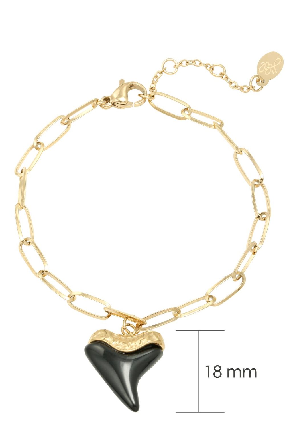 Armband Black Heart Zwart Stainless Steel Afbeelding2