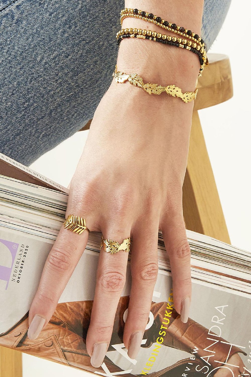 Bracelet Wavy Leaf Argenté Acier inoxydable One size h5Image2