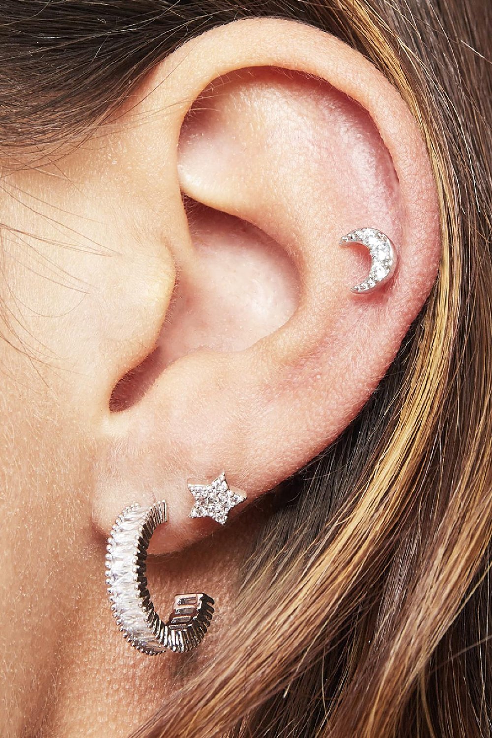 Piercing Moon Zilver Copper,Stainless Steel Afbeelding2