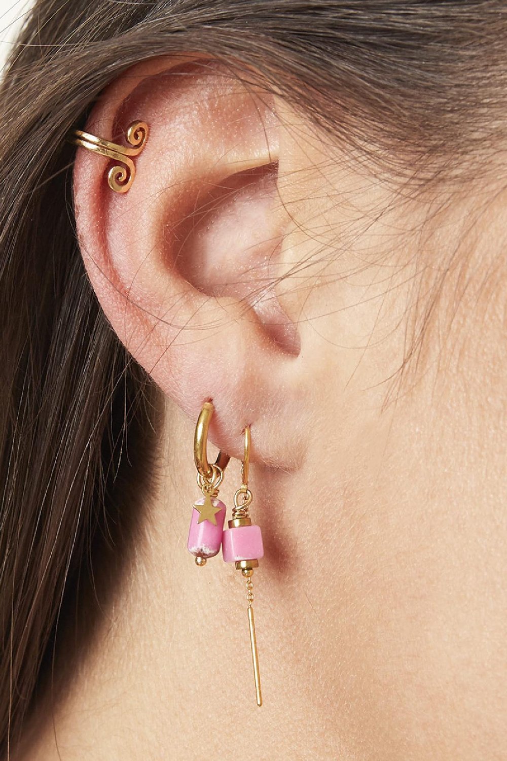 Boucles d'oreilles Candy Orange Acier inoxydable Image2