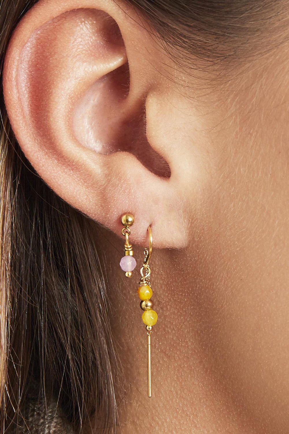 Boucles d'oreilles Argus Rose pâle Acier inoxydable Image3