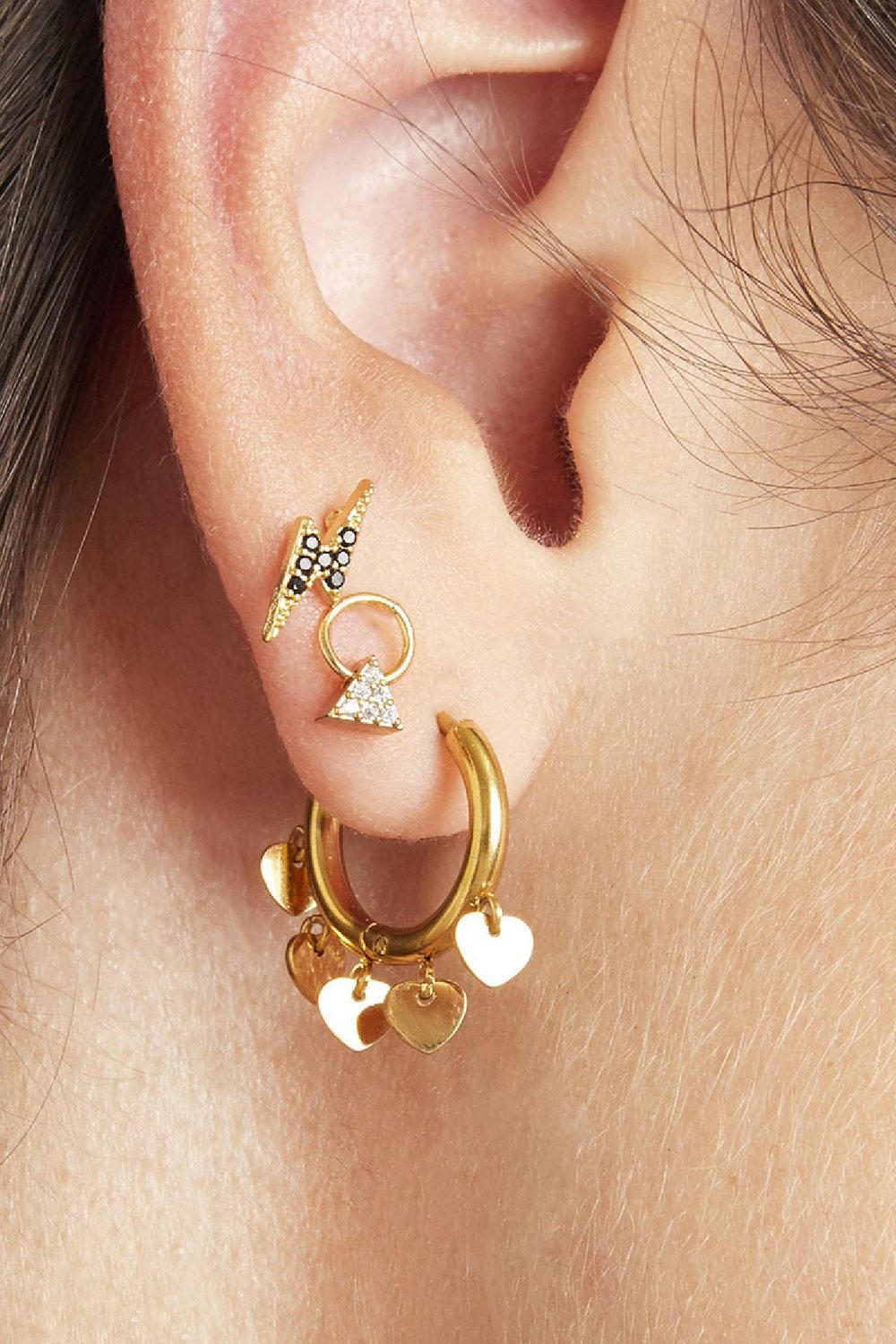 Oorbellen Tiny Triangle Zilver Koper Afbeelding2