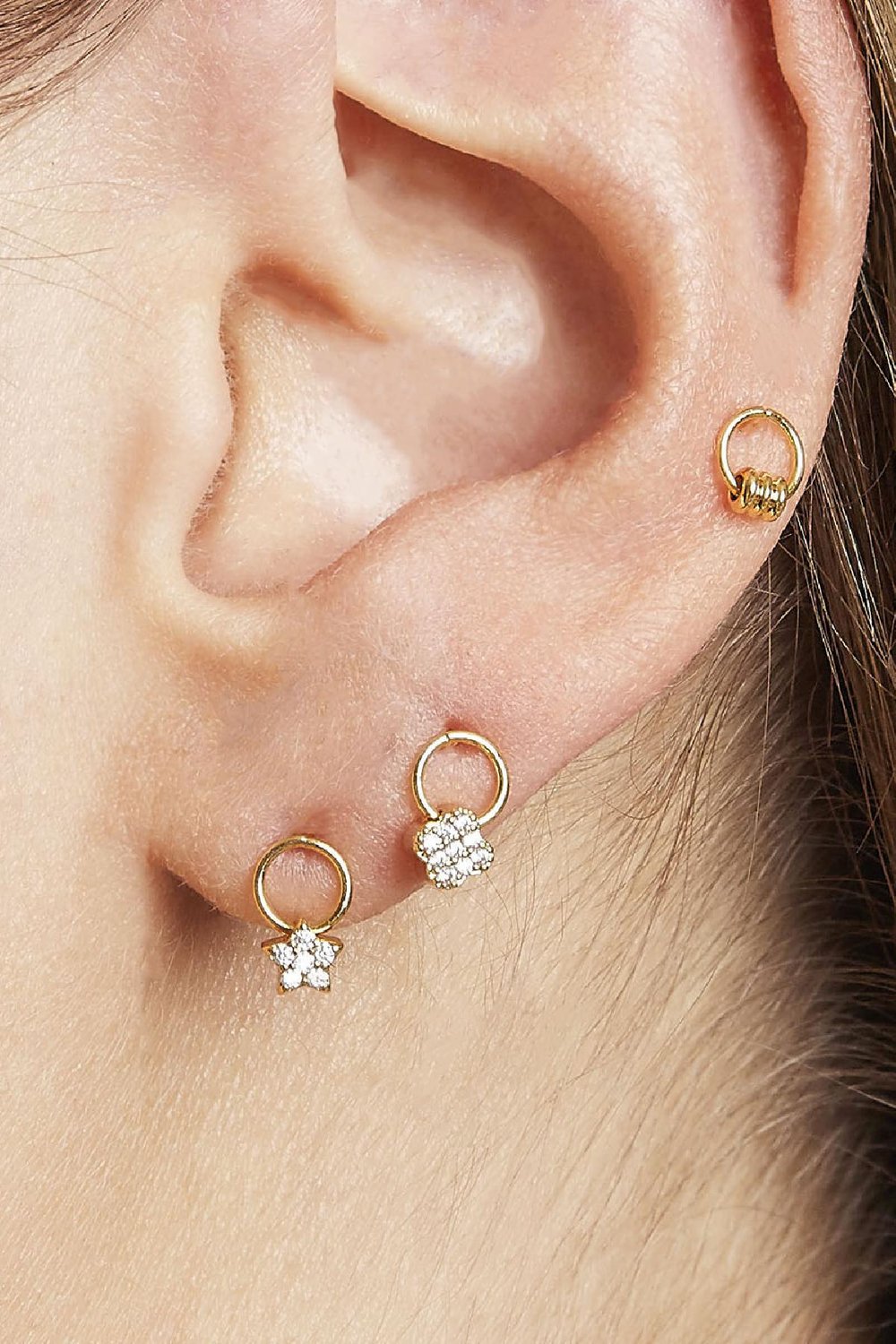 Ohrringe Tiny Clover Silber Kupfer Bild2