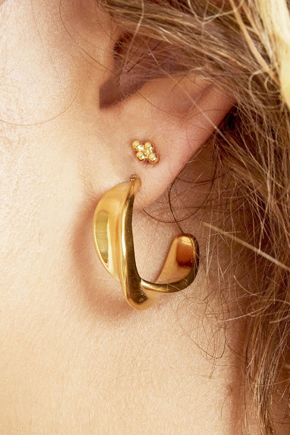 Ohrringe Twist It Goldfarbe Edelstahl Bild3