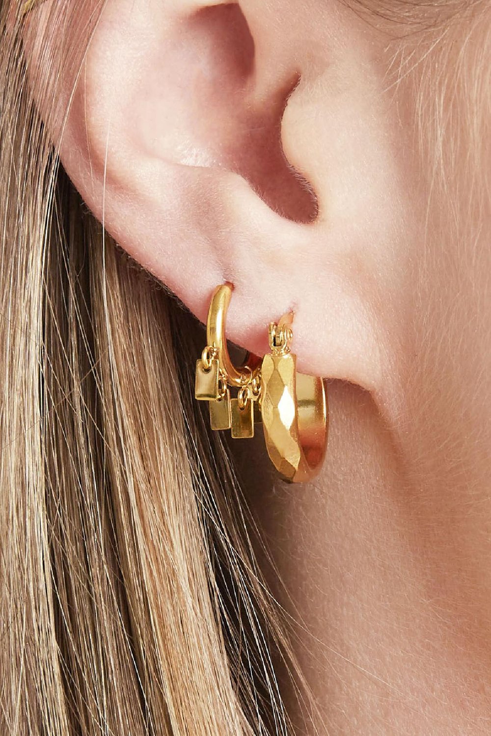 Ohrringe Creole Diamond Silber Edelstahl Bild2