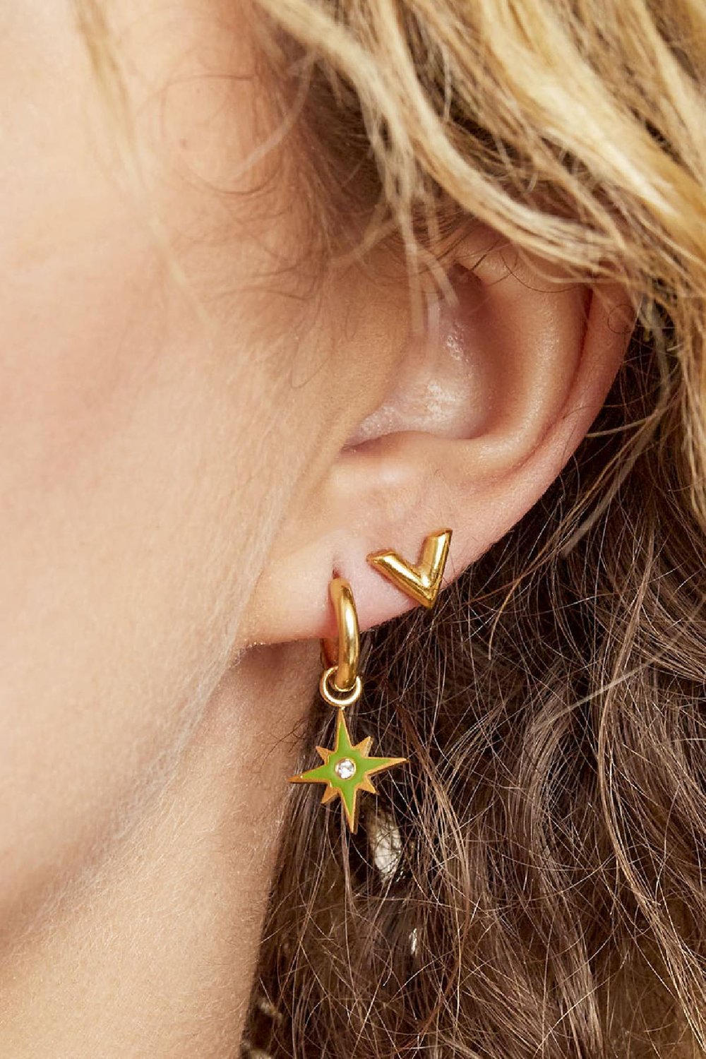 Ohrringe Pluto Orange Edelstahl Bild2