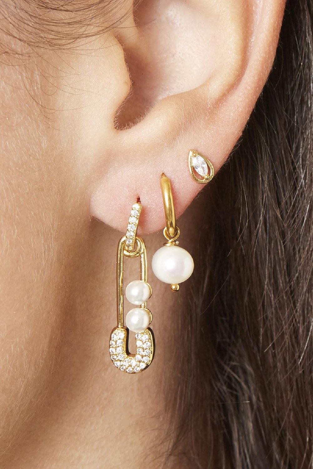 Oorbellen Glamour Pin Zilver Koper Afbeelding2