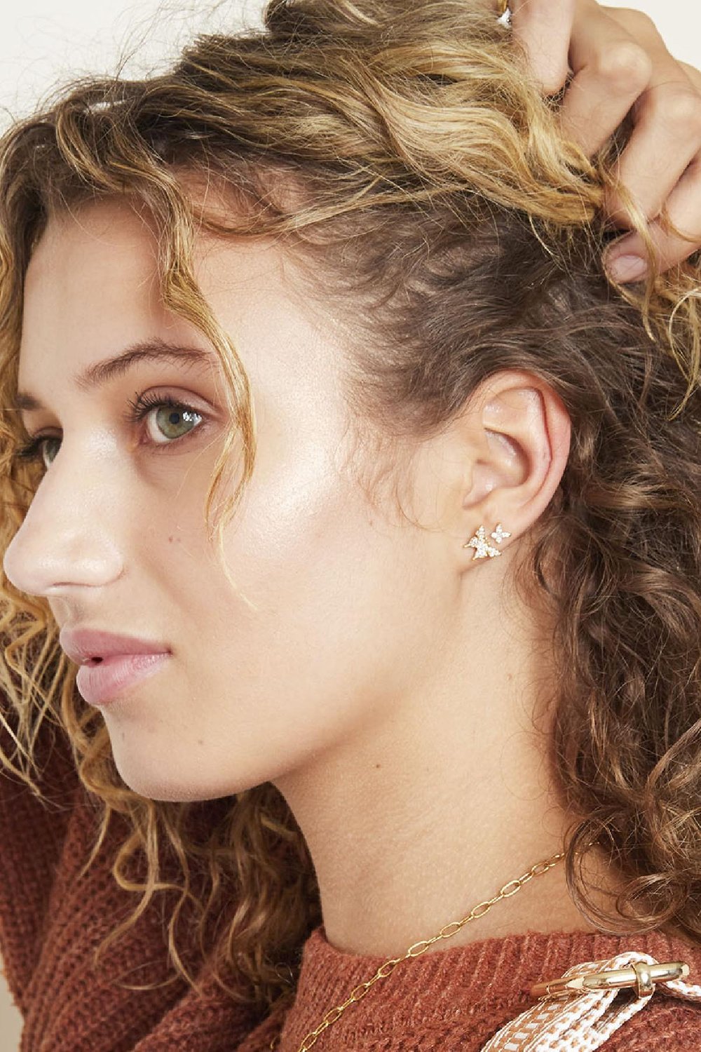 Oorbellen Sparkling Butterfly Goud kleur Koper Afbeelding3