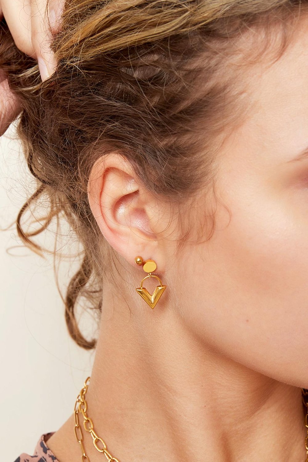 Earrings Venus Gold Color Stainless Steel Picture2