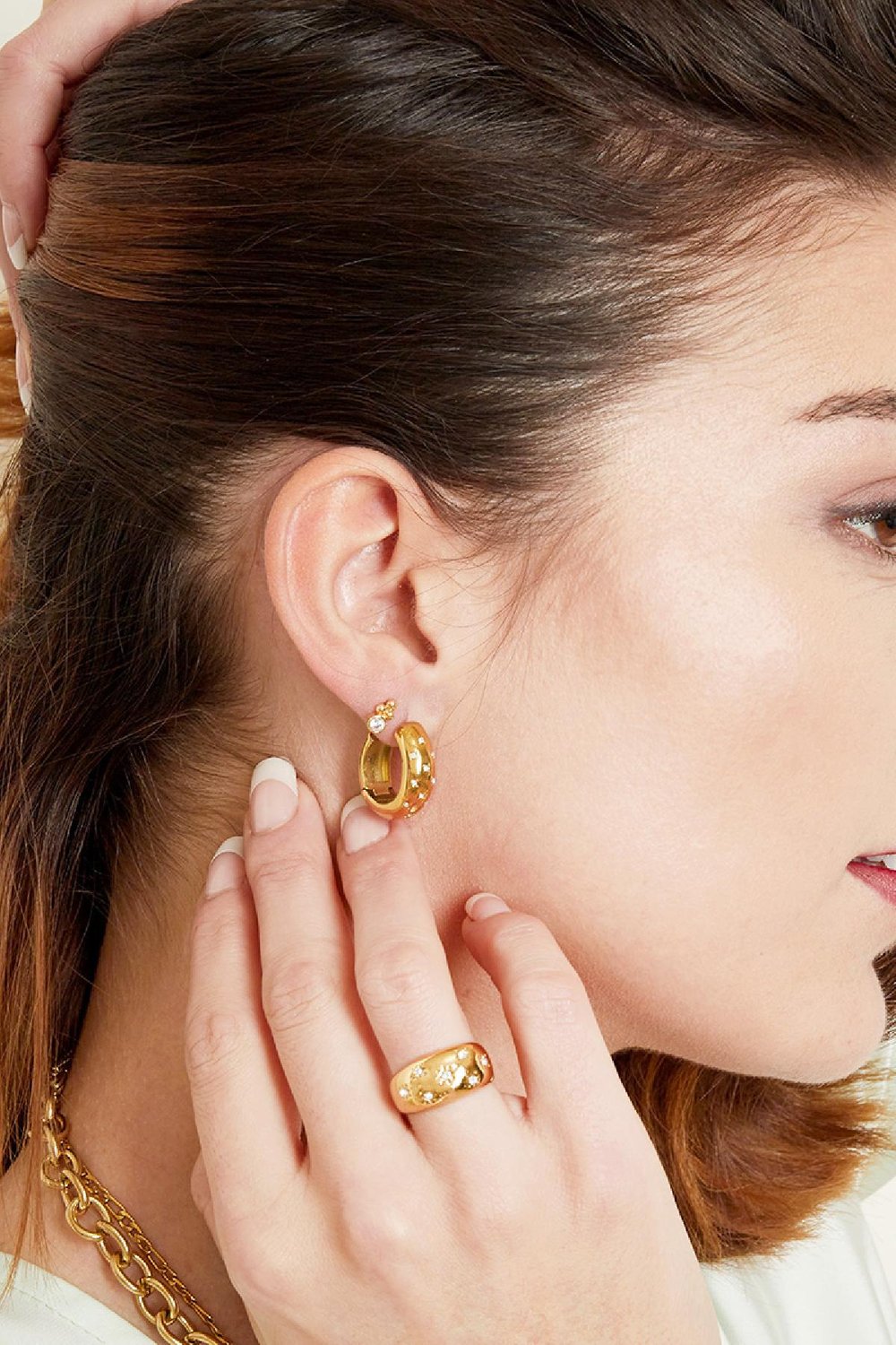 Boucles d'oreilles diamond flowers Argenté Acier inoxydable Image2