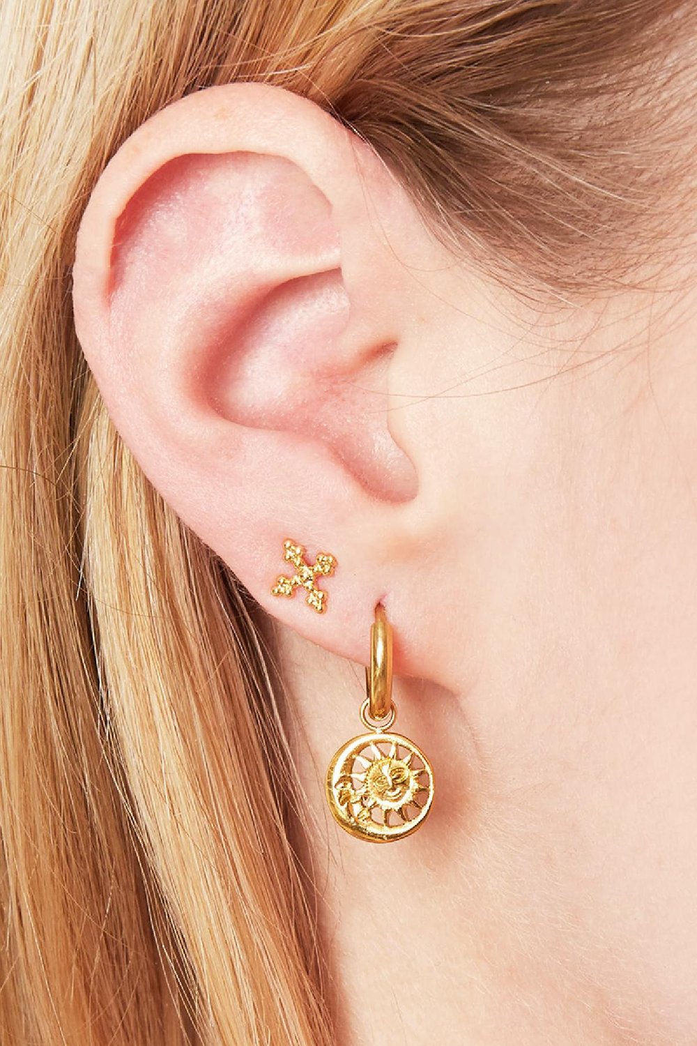 Pendientes Sunny Side Up Plata Acero inoxidable Imagen2