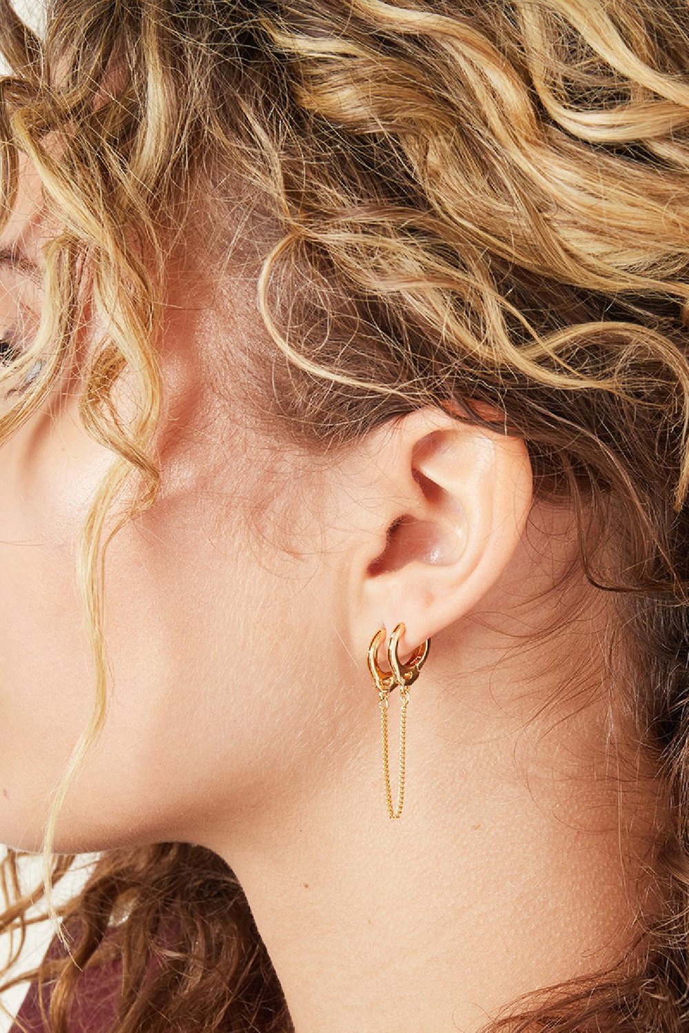 Oorbel Cuffed Goud kleur Koper Afbeelding3