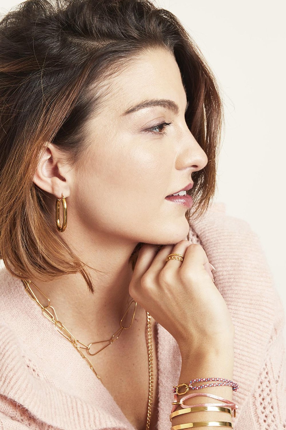 Earrings Smooth Oval Gold Color Stainless Steel Picture3