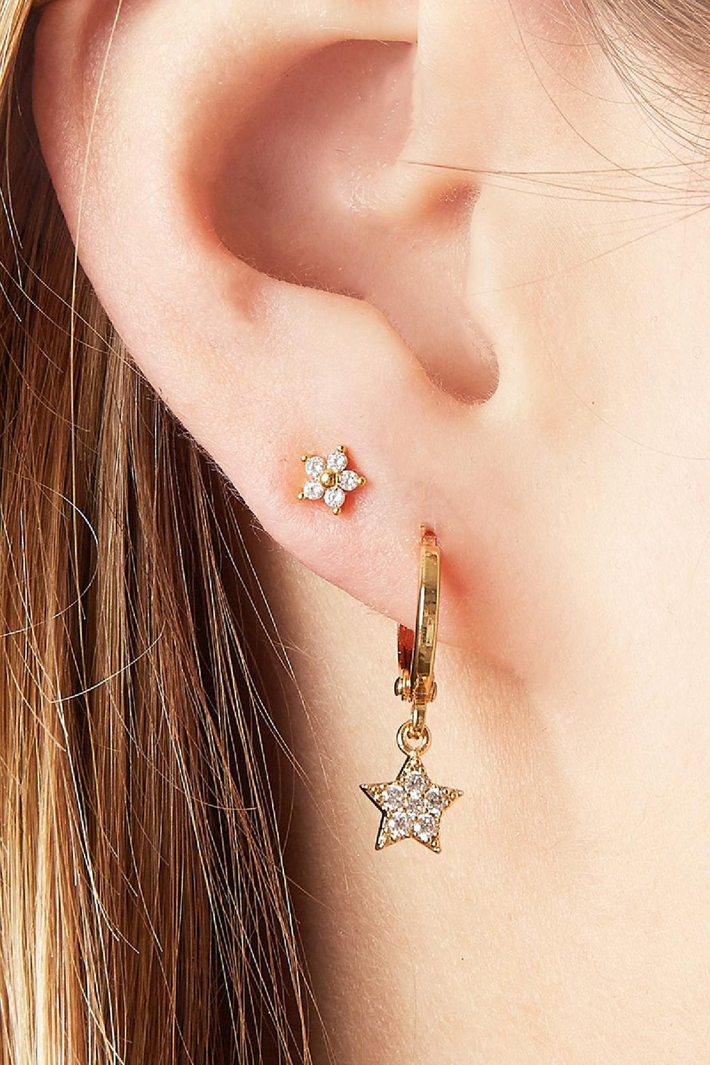 Piercing Tiny Flower Silver Color Copper Picture2