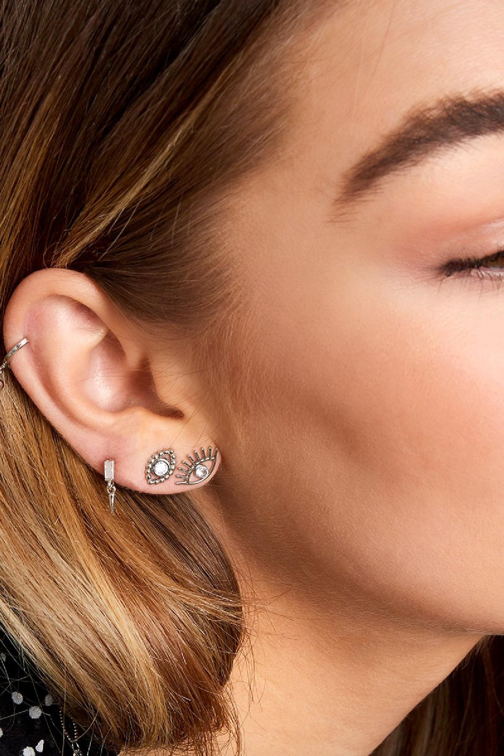 Ohrringe Shiny Eye Silber Edelstahl Bild2