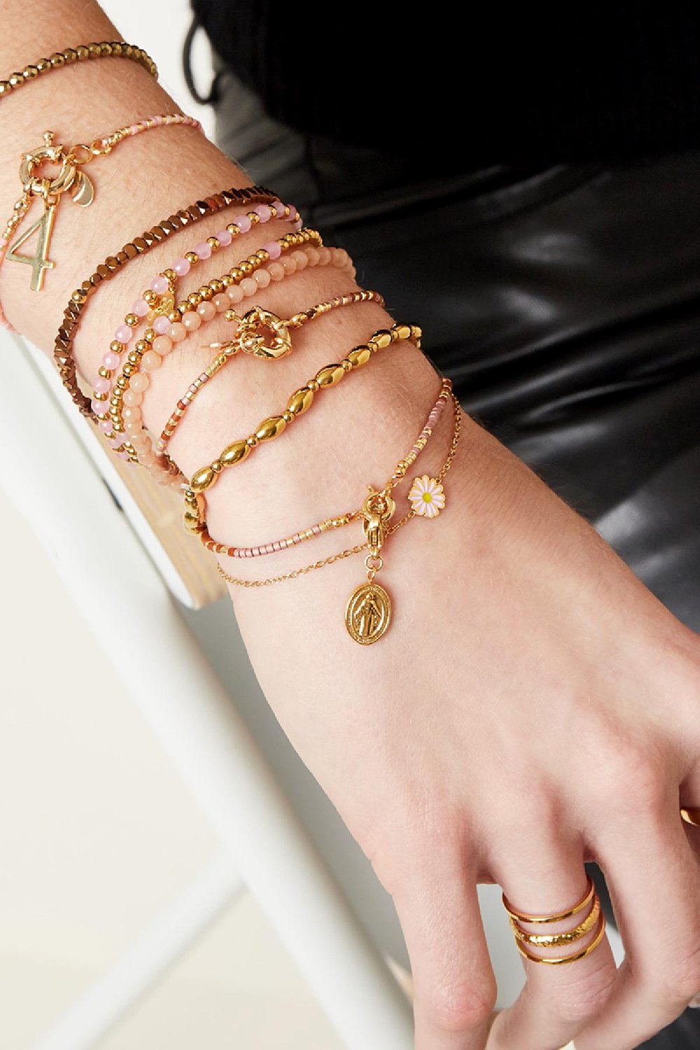 Bracelet Petals Rose Acier inoxydable Image2