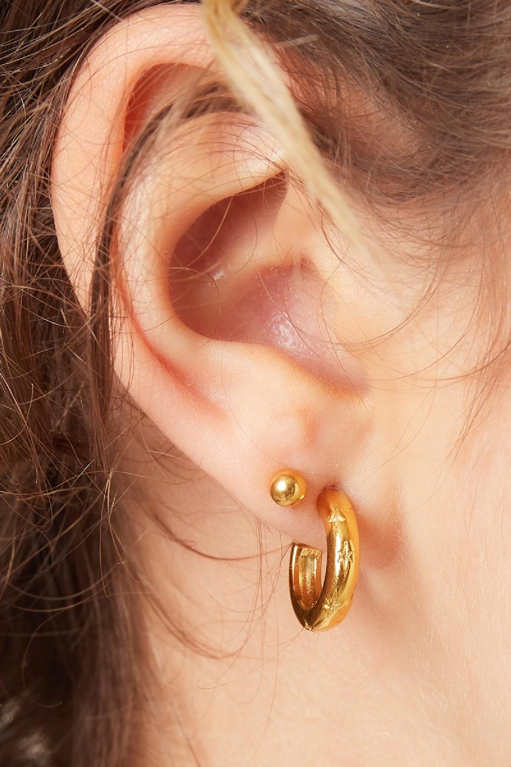 Boucle D'oreille Starry Sky Couleur or Acier inoxydable Image3