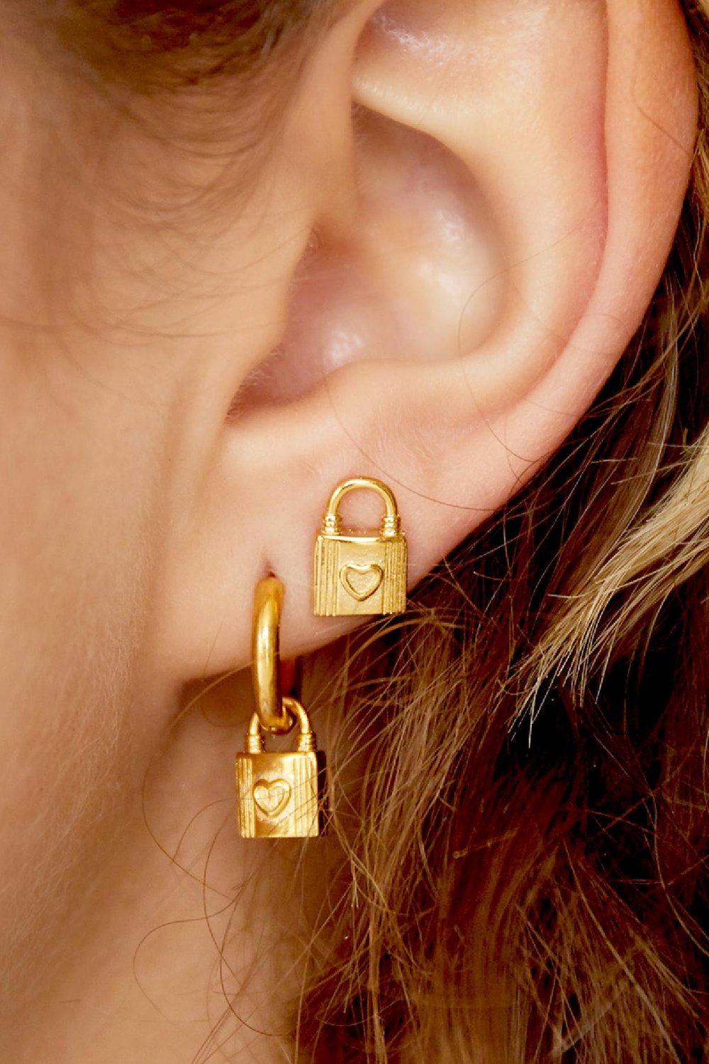 Clou d'oreille en forme de serrure Acier inoxydable Image2