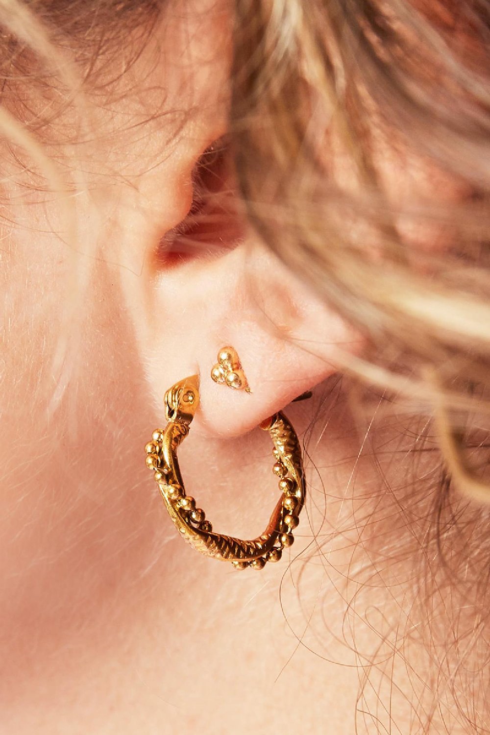 Oorringen met gedraaide parels klein Zilver Stainless Steel Afbeelding3