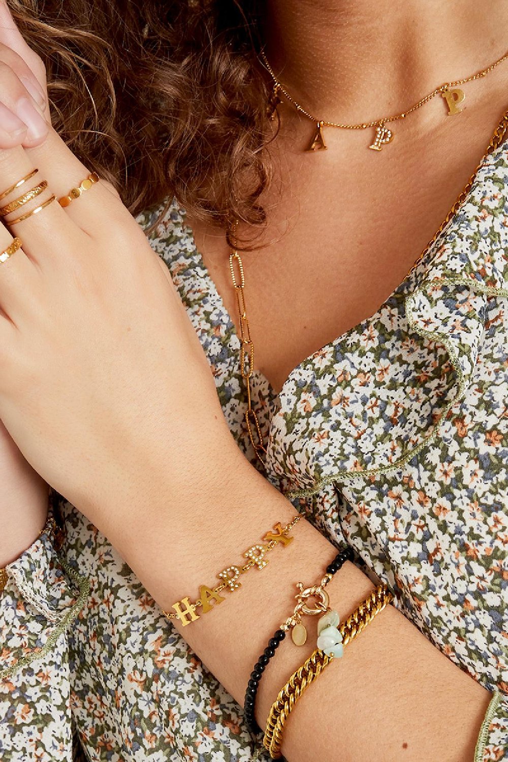 pulsera de acero inoxidable happy  Imagen3