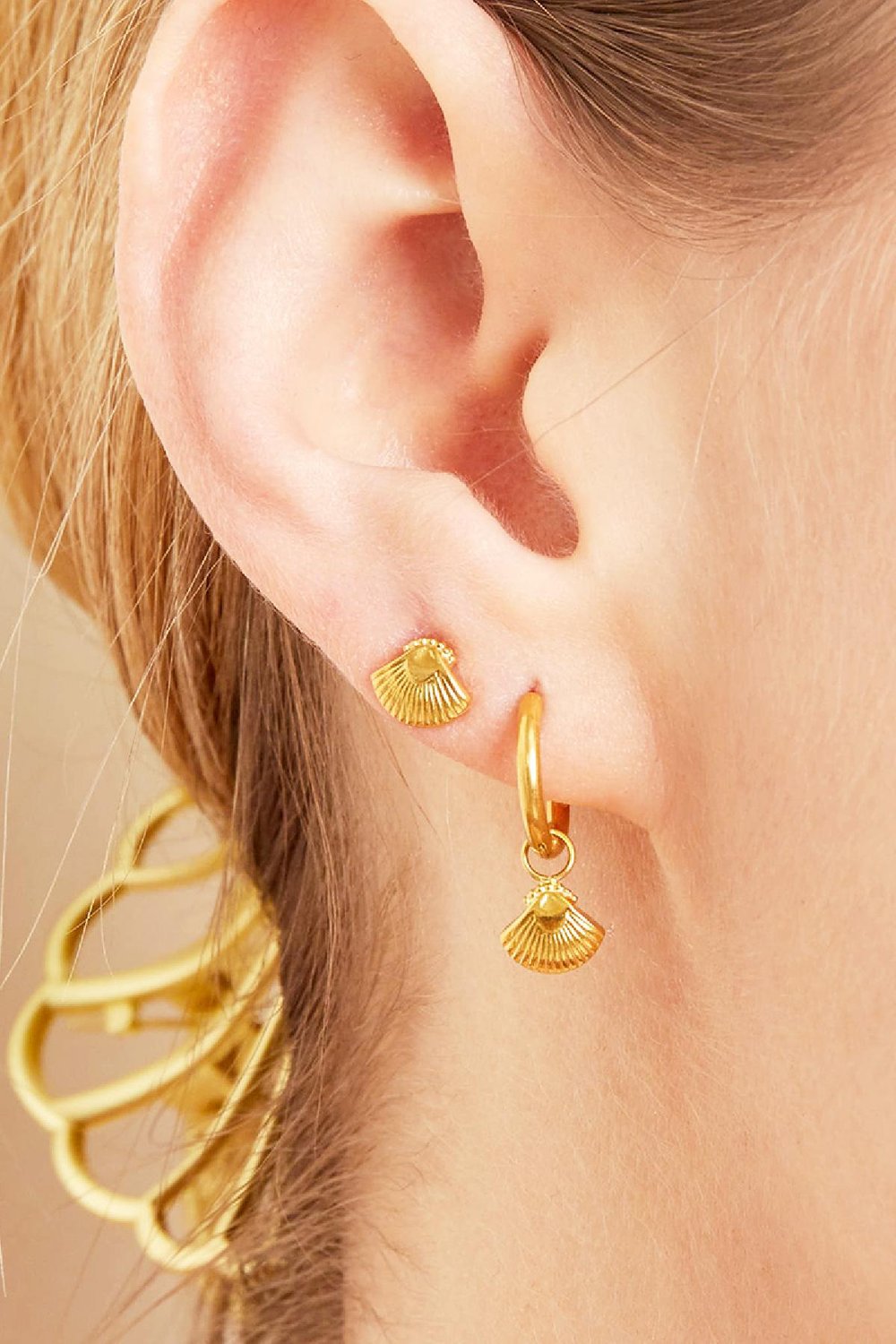 Pendientes Shell Color dorado Acero inoxidable Imagen2