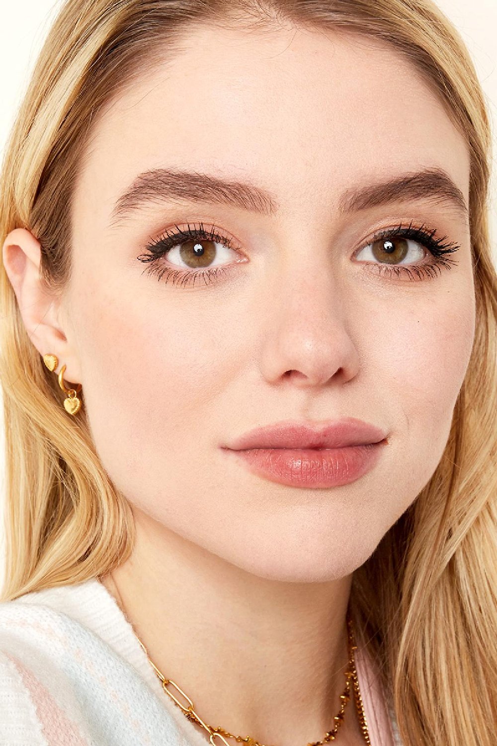 Ohrringe Clover Heart Goldfarbe Edelstahl Bild3