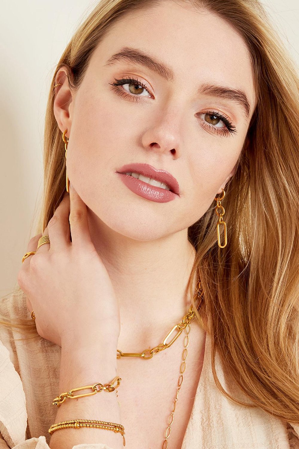 Armband Funky Chain Goud kleur Stainless Steel Afbeelding3