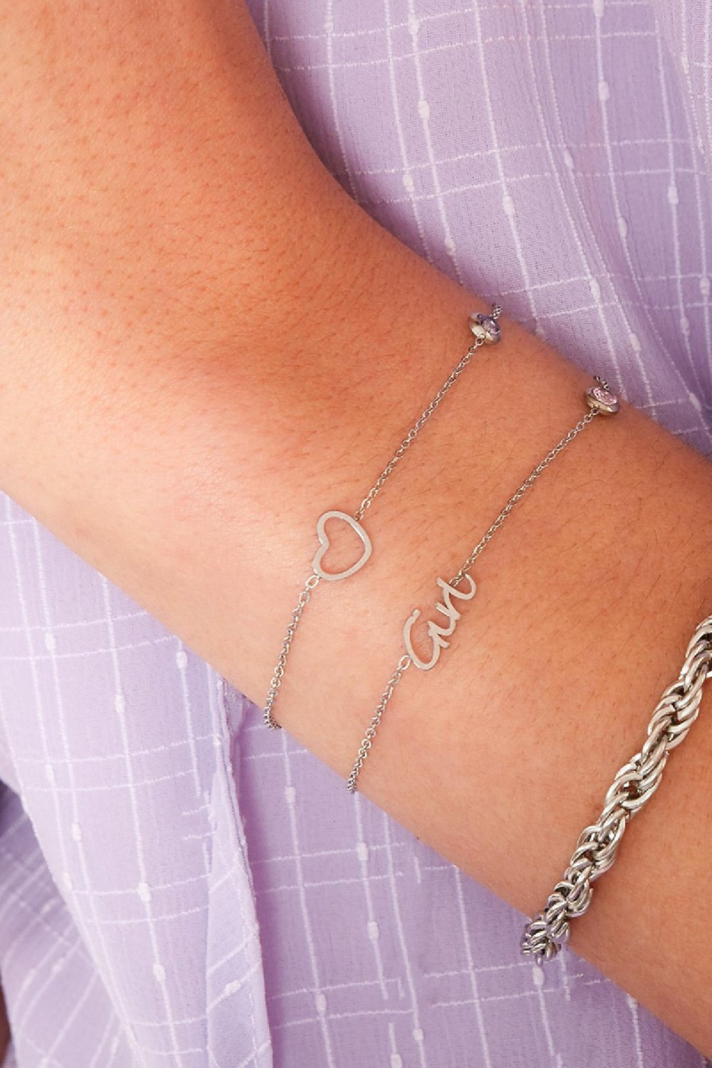 Geboortesteen Armband Goud kleur Meisje Stainless Steel Afbeelding2