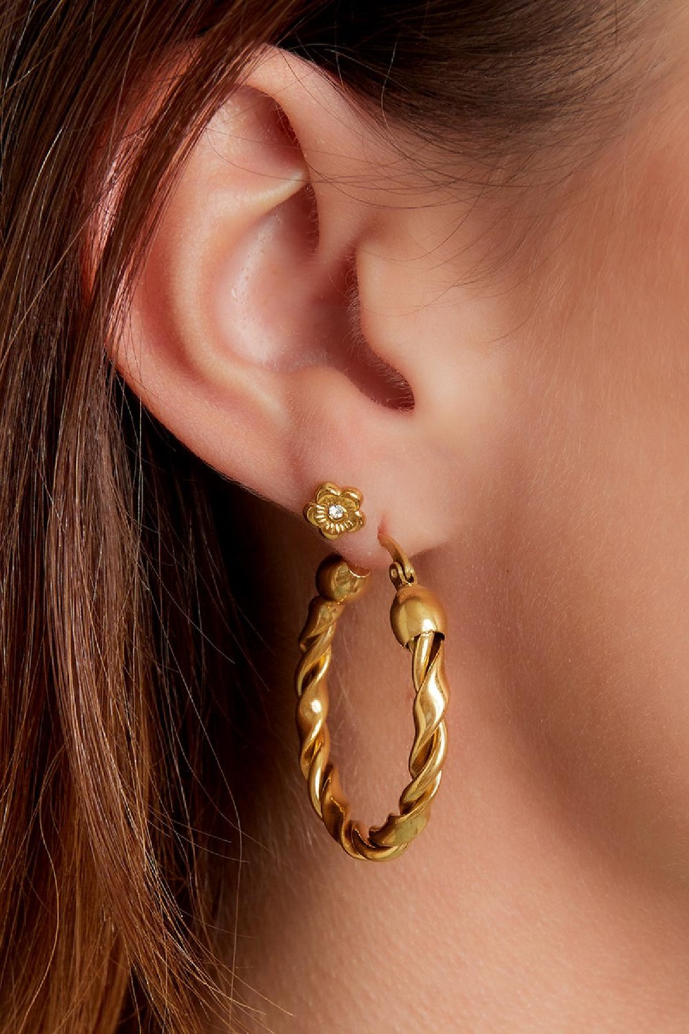 RVS hoepels groot Goud kleur Stainless Steel Afbeelding3