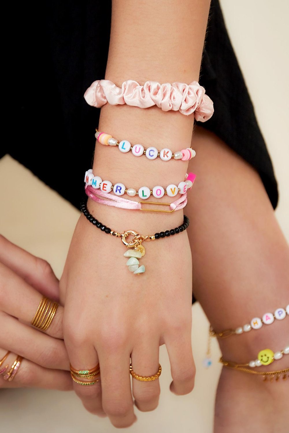 bracelet en acier inoxydable luck couleur or Image2