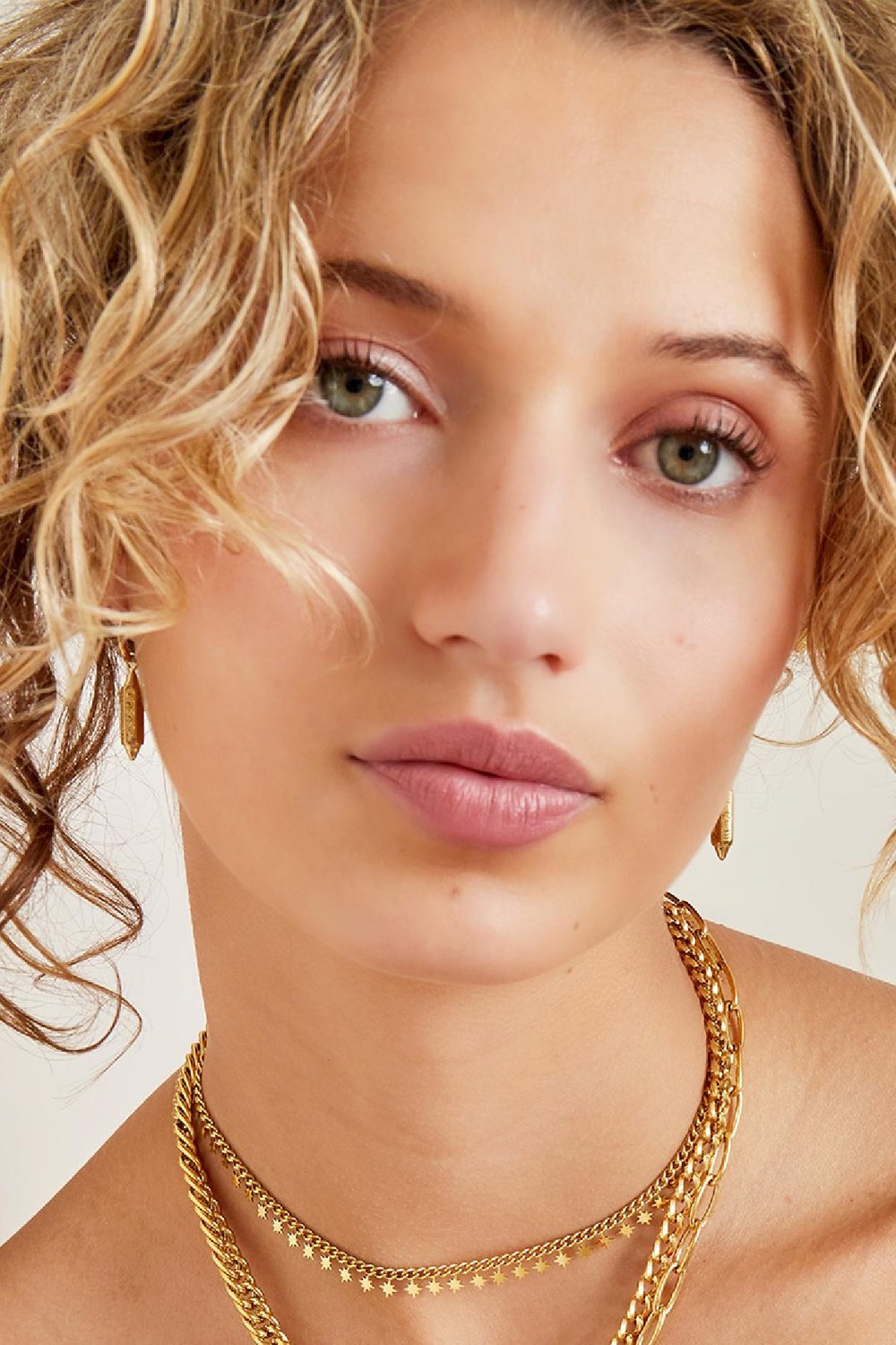 Oorbellen Golven Hanger Goud kleur Stainless Steel Afbeelding3