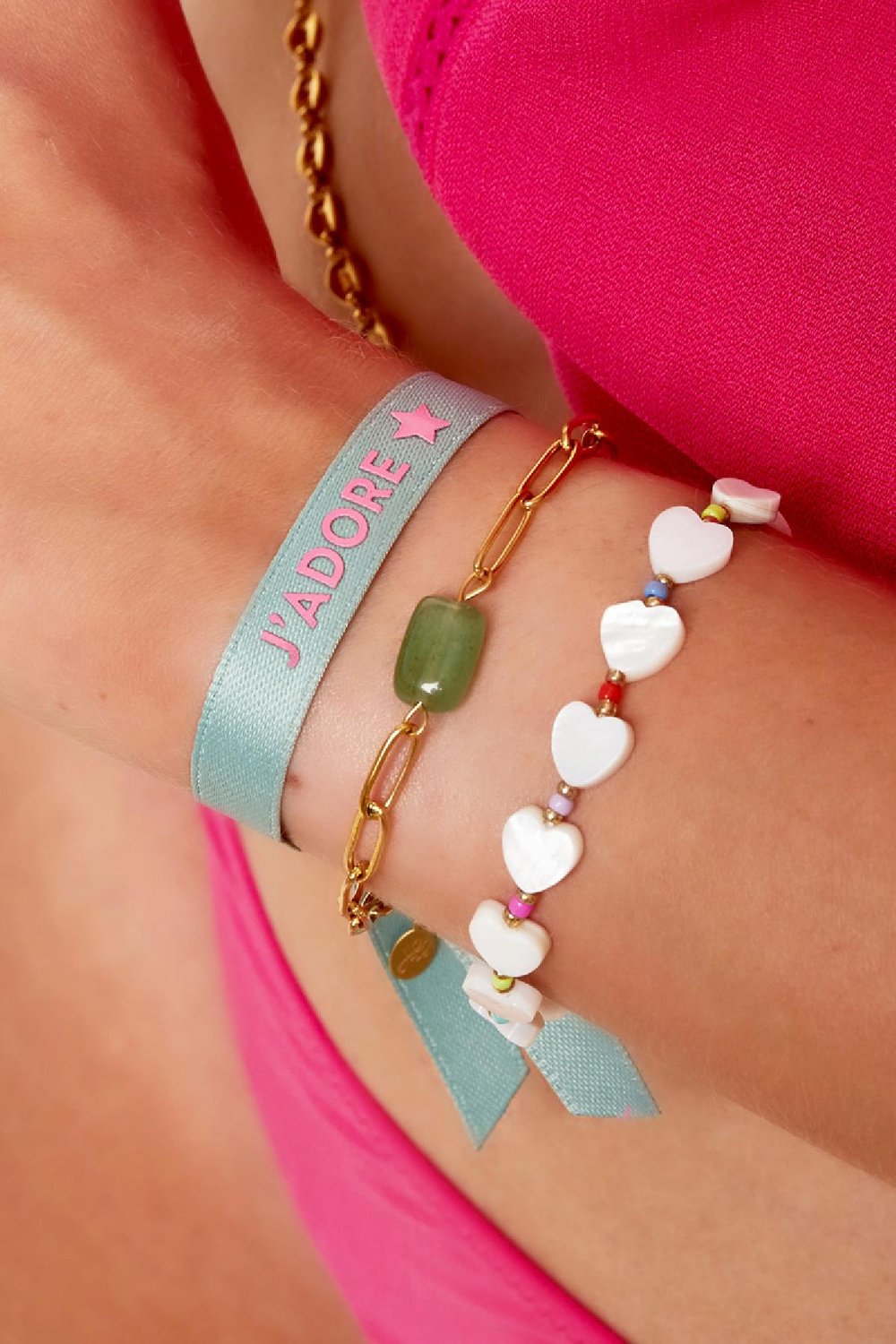 Set mit zwei Armbändern - J'Adore Mint Polyester Bild2