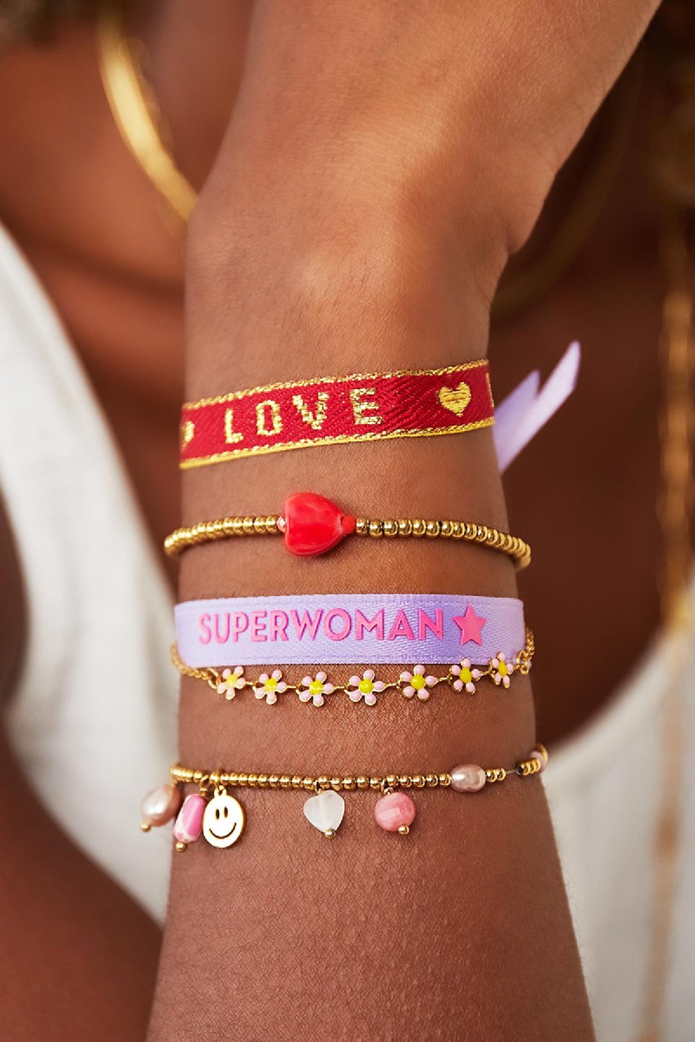Set mit zwei Armbändern - Superwoman Lila Polyester Bild3