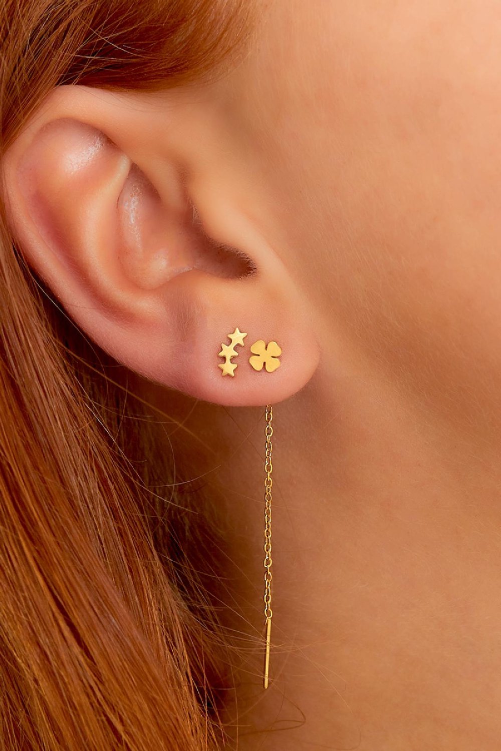 stainless steel chain earrings clover  Picture2