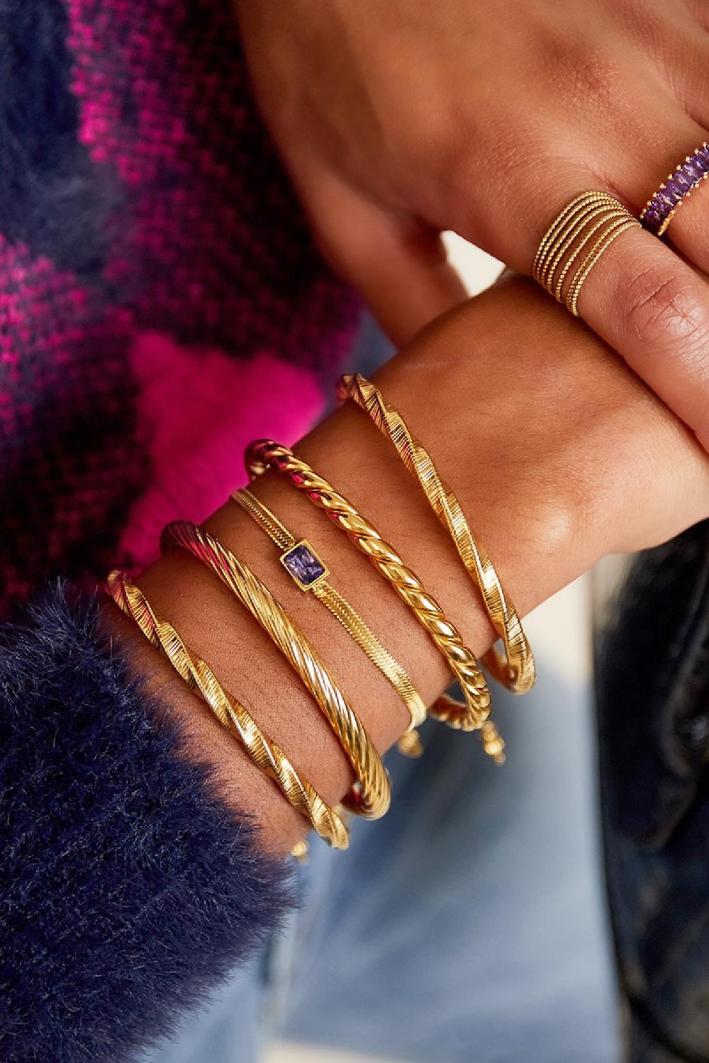 stainless steel bracelet square charm green &  Picture2