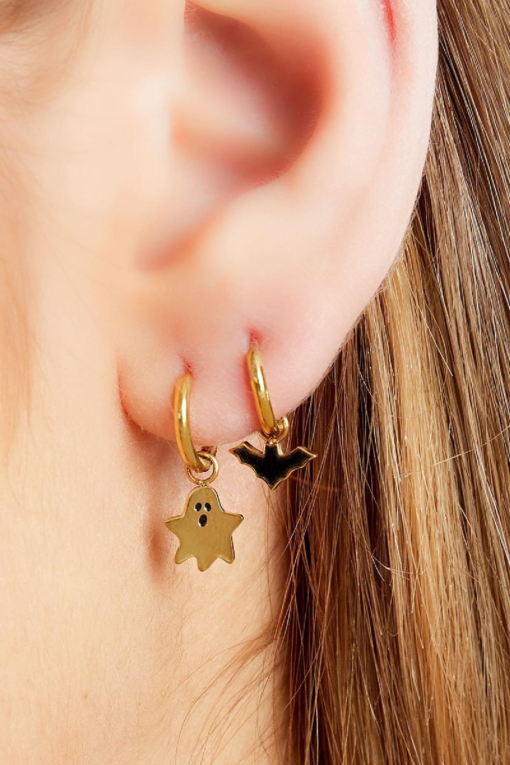 Pendientes de acero inoxidable spook Plata Imagen3