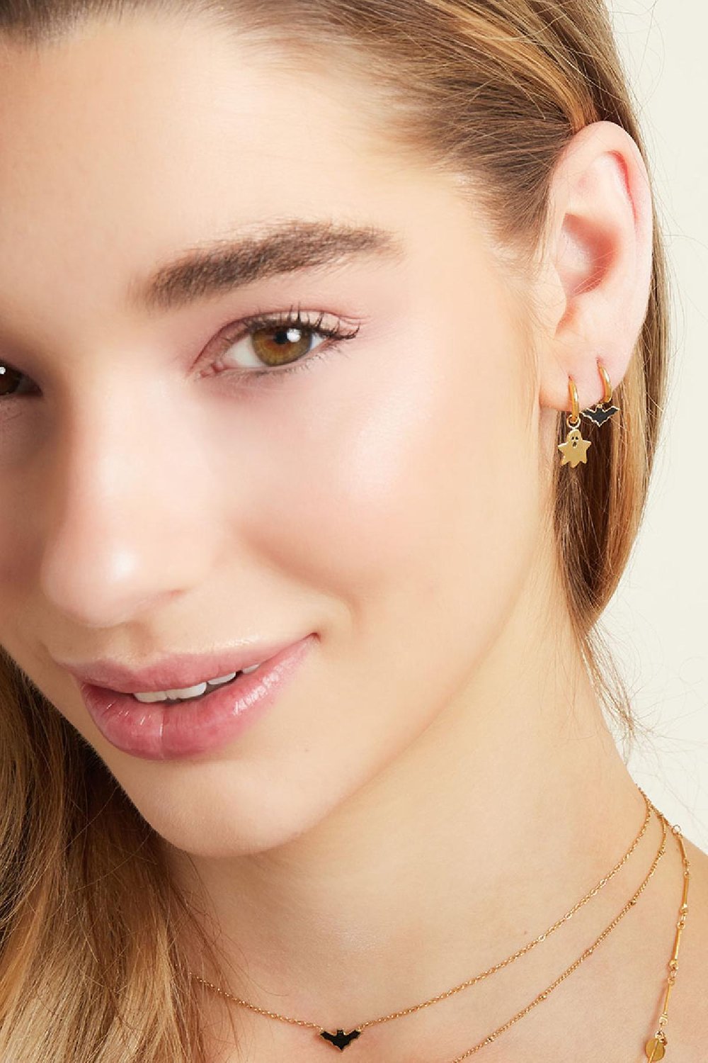 Pendientes de acero inoxidable spook Plata Imagen2