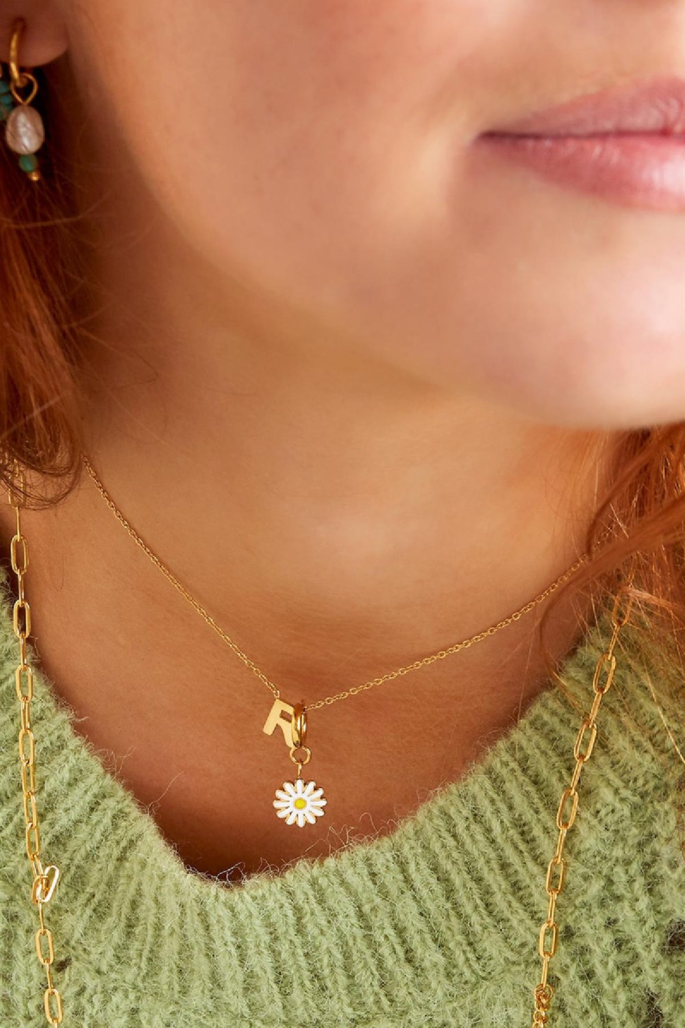 Roestvrijstalen bedel bloem Goud kleur Stainless Steel Afbeelding2