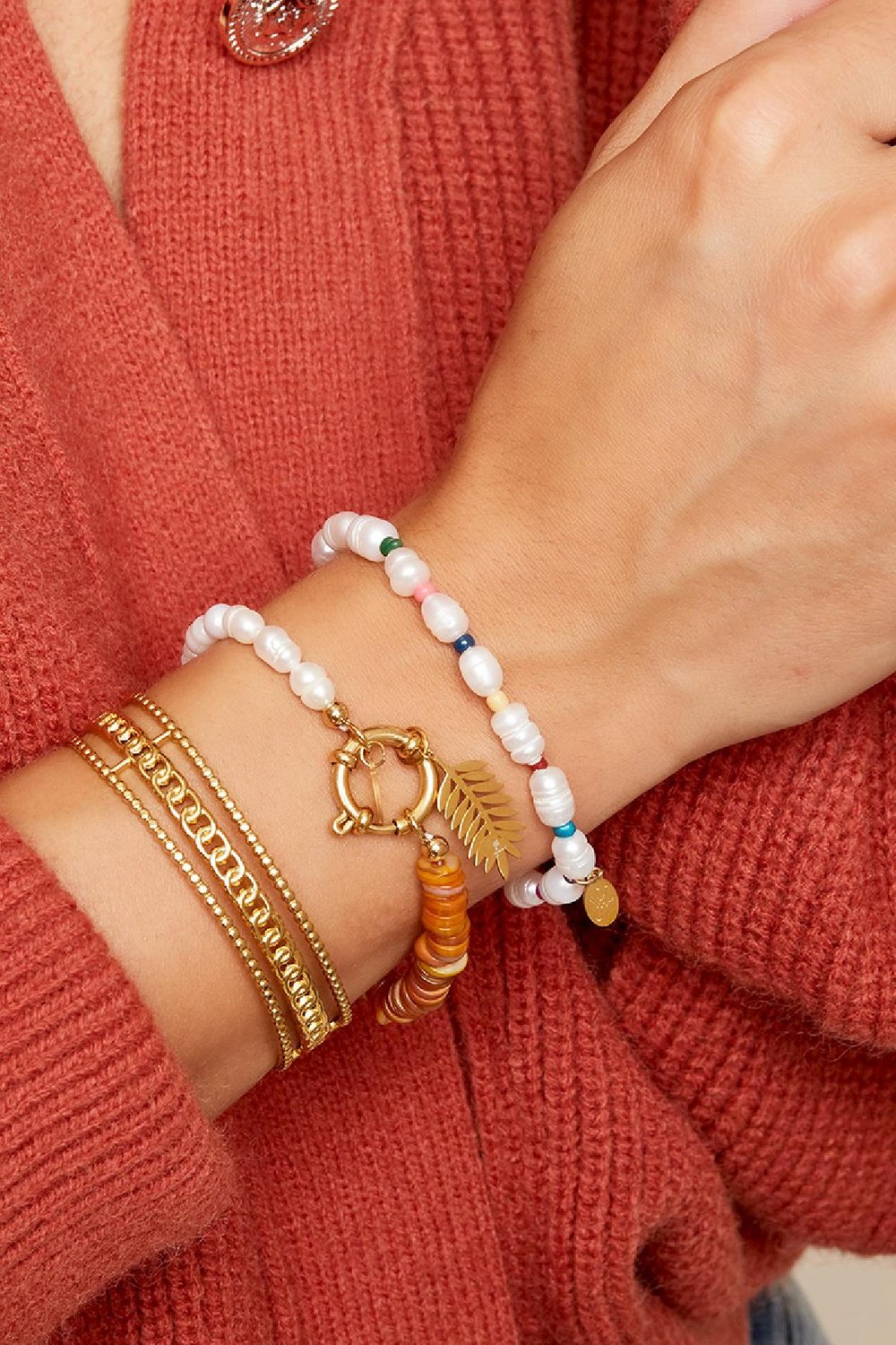 Bracelet pearly twist Red Stone Picture2