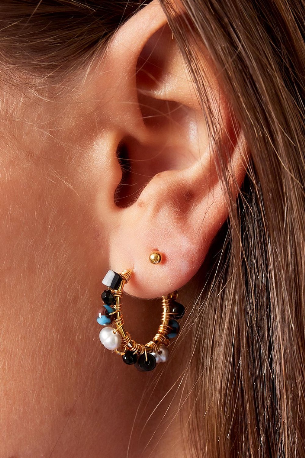 Perlenohrringe in mehreren Farben Rot Kupfer Bild5