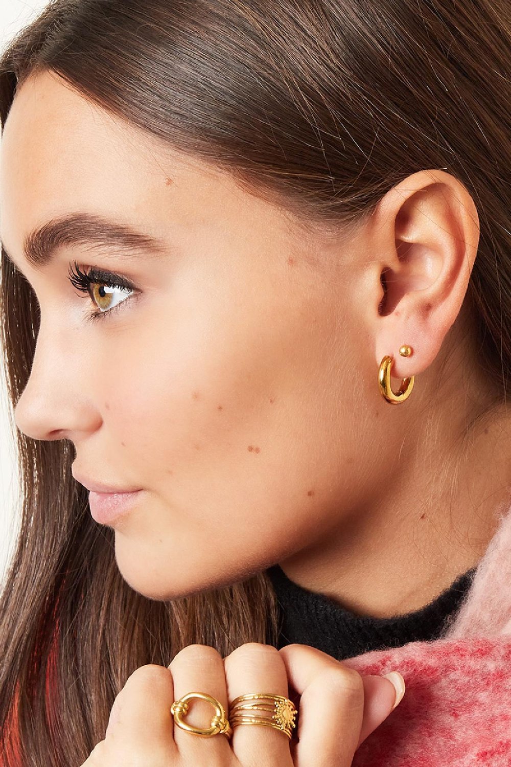 Chunky hoop earrings Silver Color Stainless Steel Picture3