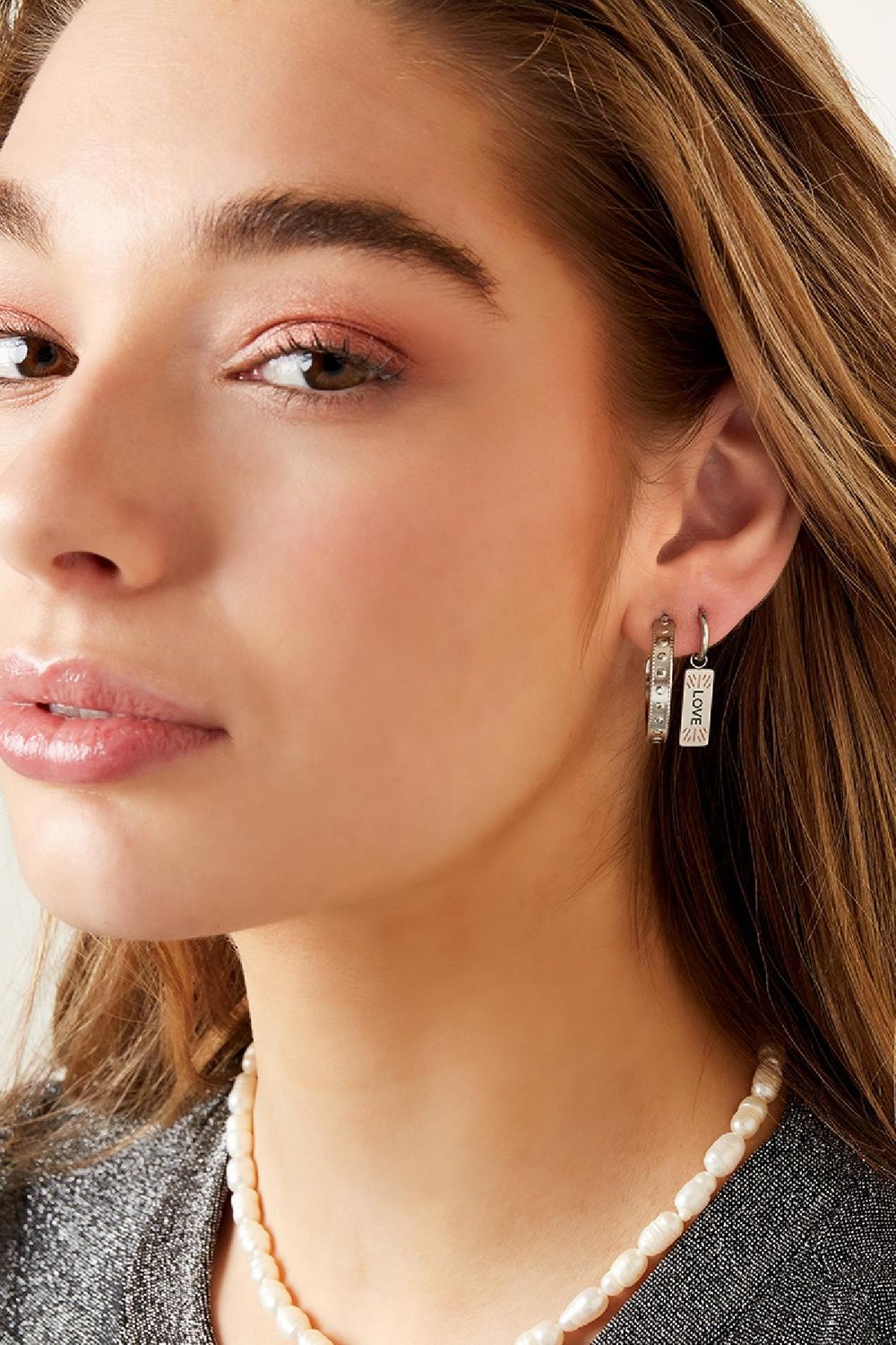 Ohrringe liebenswert Goldfarbe Edelstahl Bild3