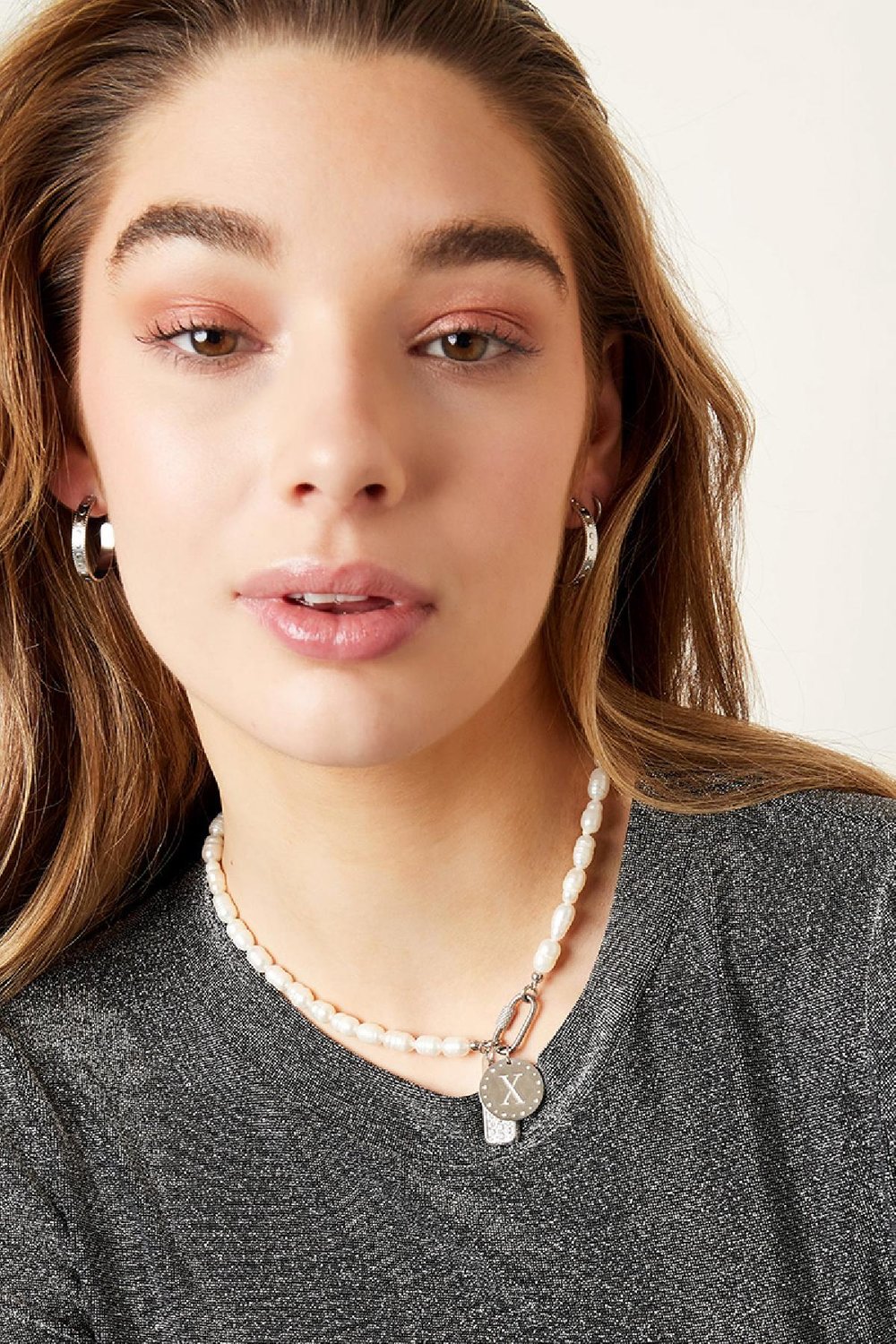 Ohrringe halbrunder Punkt Goldfarbe Edelstahl Bild2