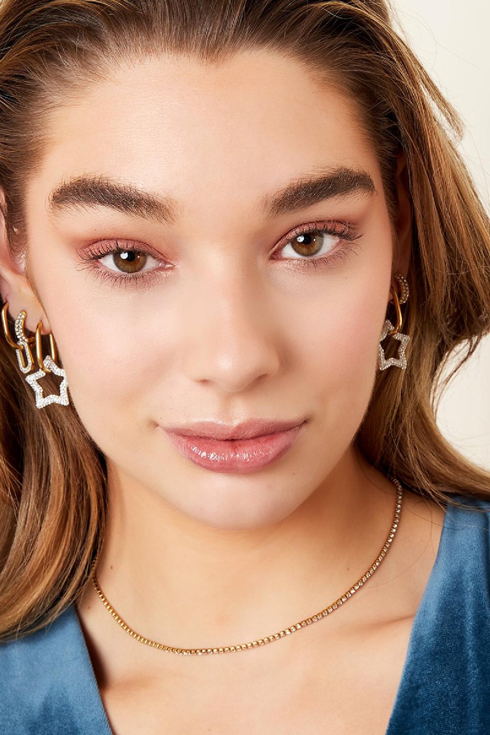 Edelstahlohrringe Stern Rot Bild3